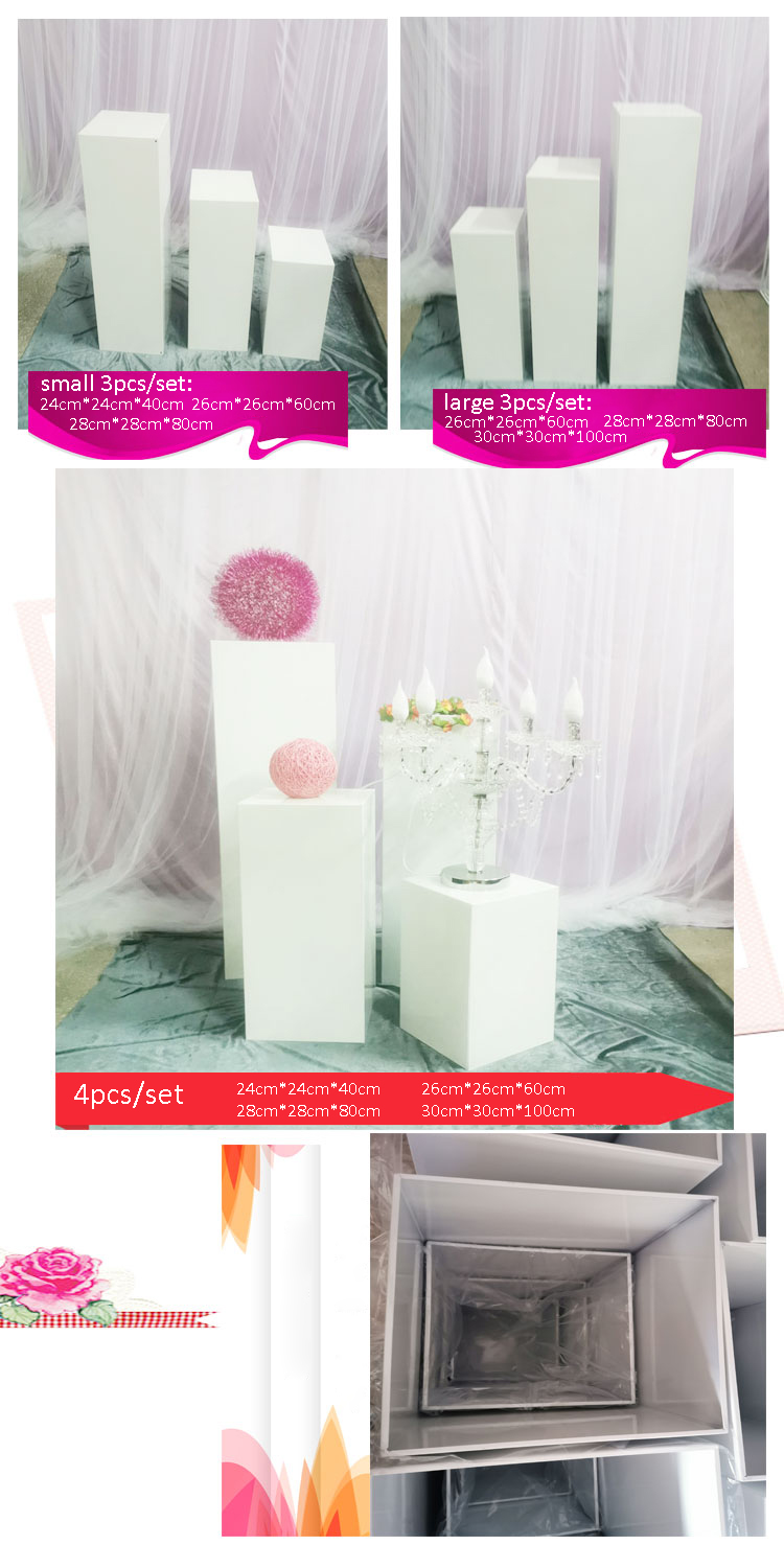 White  Square Stand for Decoration