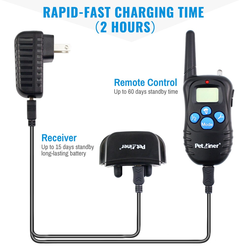 Petrainer Remote Electric Rainproof Dog Training Collar With LCD Display